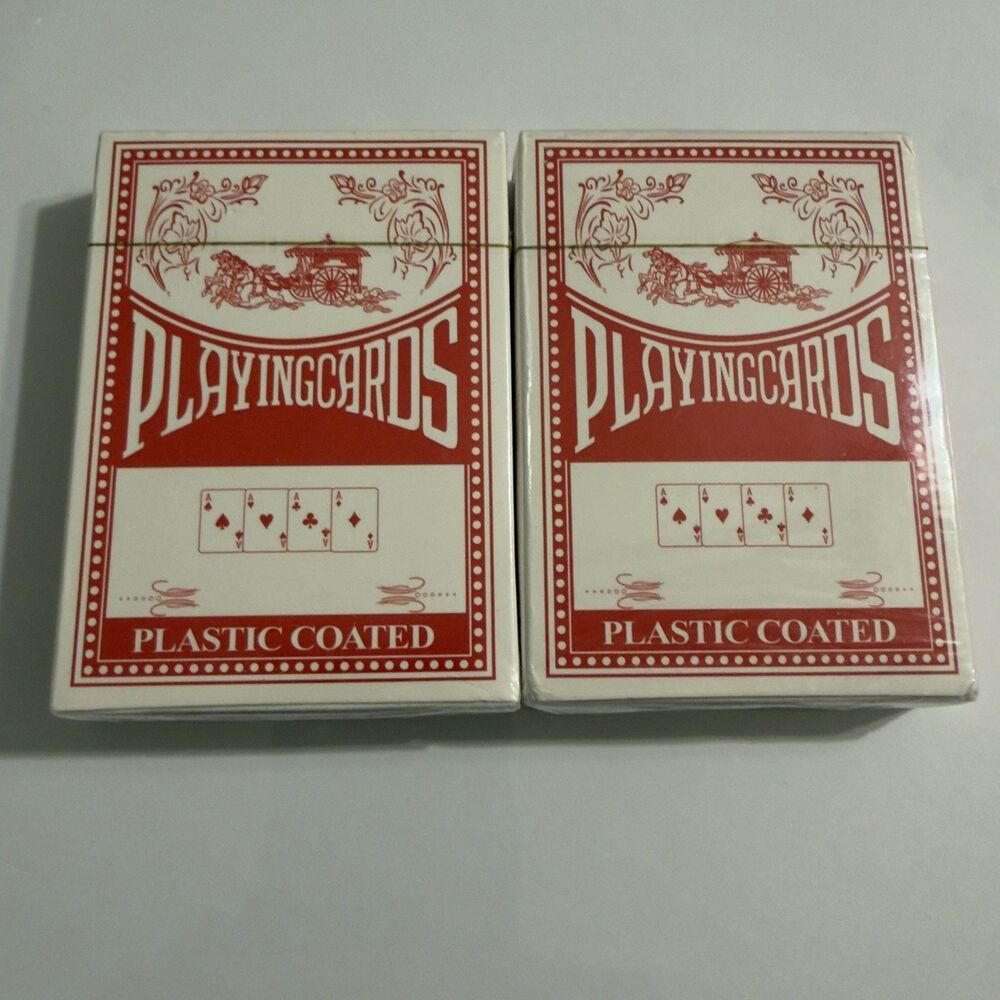 Set of 2 Easy Read Playing Cards - Sealed Package - Red Backs (SEALED)